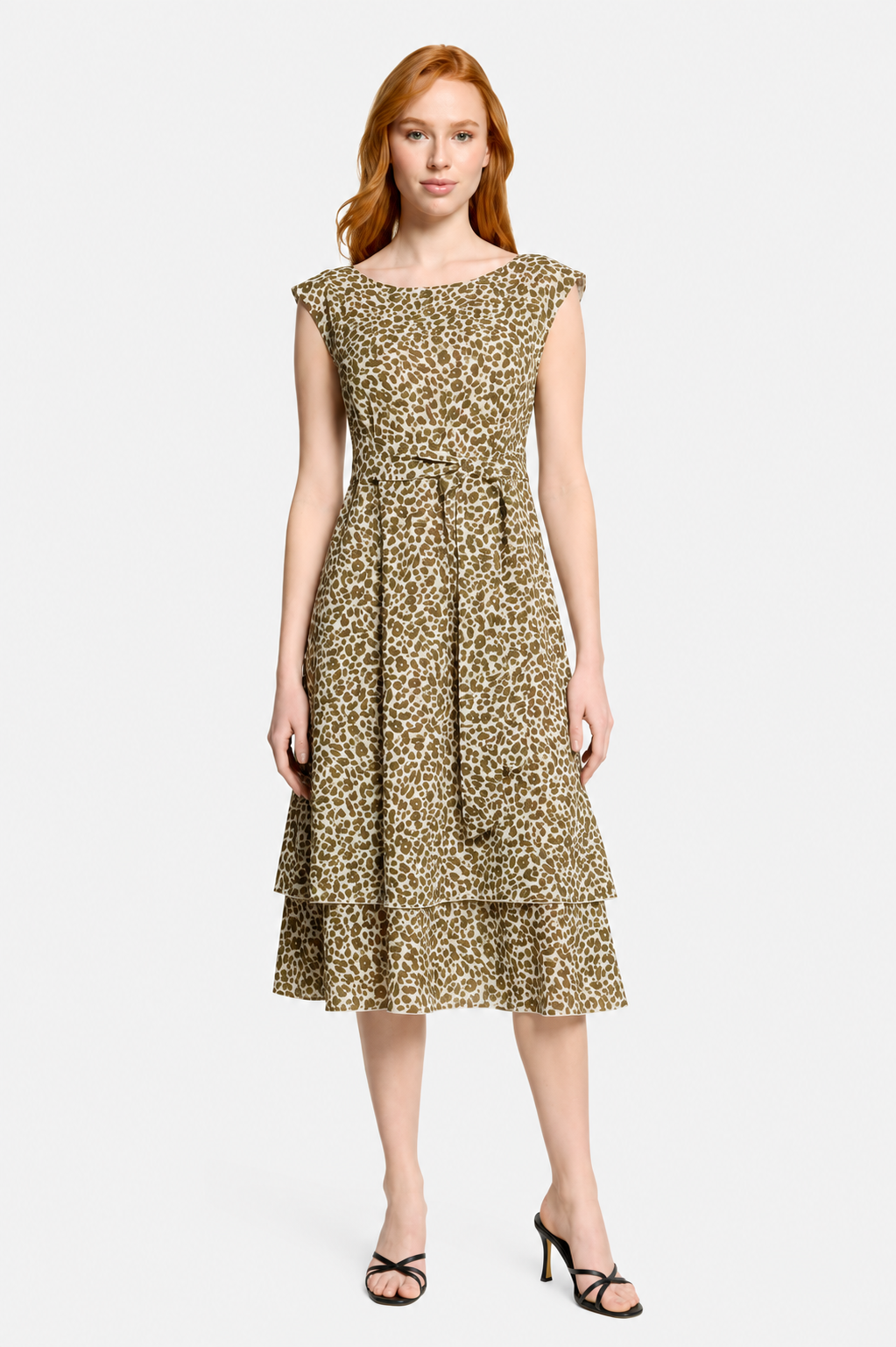 Φόρεμα midi σε animal print